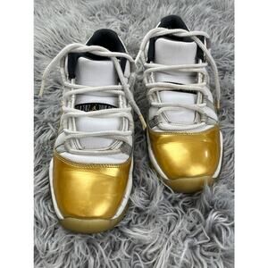 Nike Air Jordan Low XI 11 Sneaker Basketball Shoe Patent Leather Gold 2016 Sz 7Y